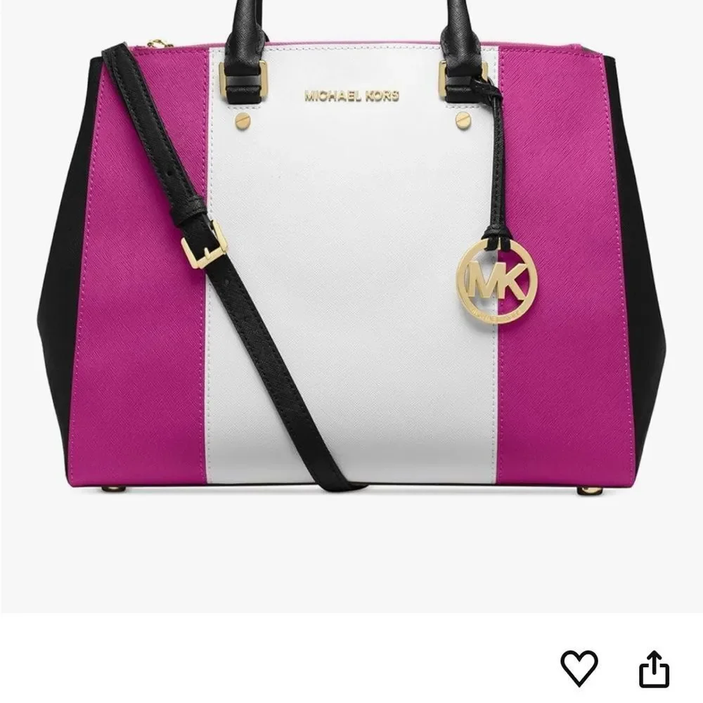 Michael Kors Black, Pink, and White Satchel